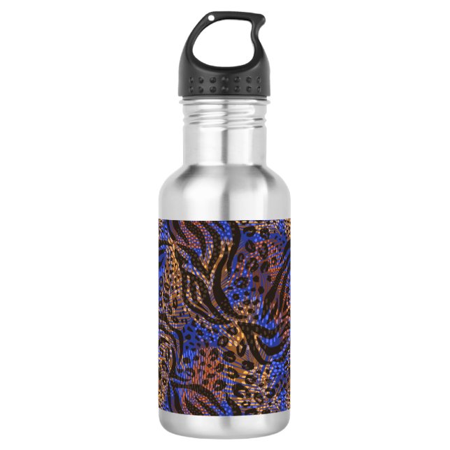 Luxurious Leopard and Zebra Print Pattern 710 Ml Water Bottle (Front)