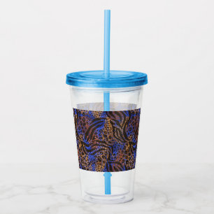 Luxurious Leopard and Zebra Print Pattern Acrylic Tumbler
