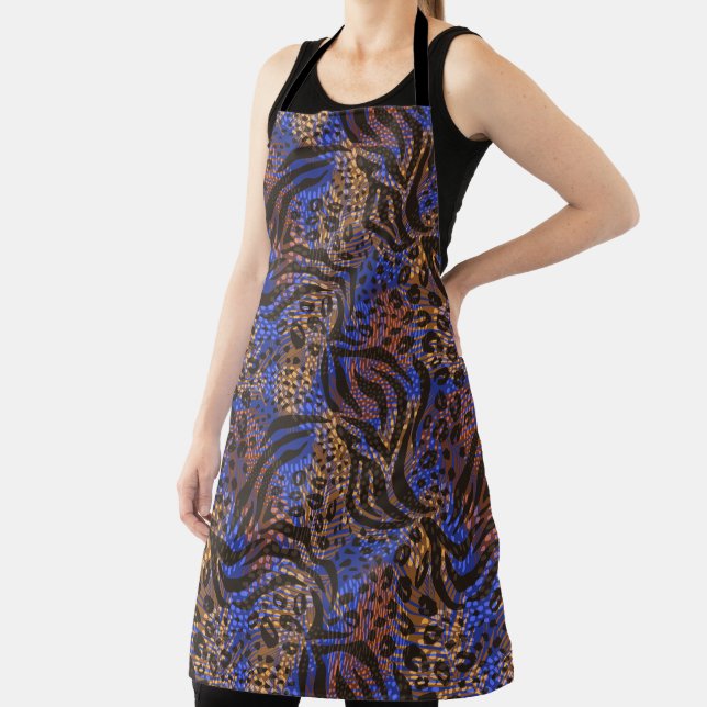 Luxurious Leopard and Zebra Print Pattern Apron (Insitu)