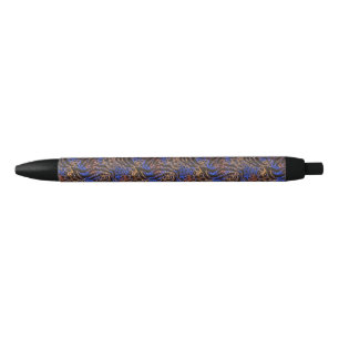 Luxurious Leopard and Zebra Print Pattern Black Ink Pen