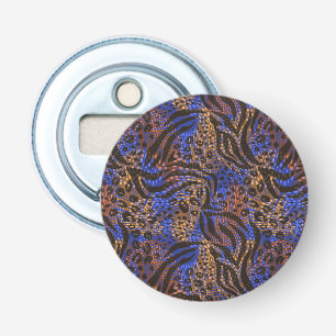 Luxurious Leopard and Zebra Print Pattern Bottle Opener