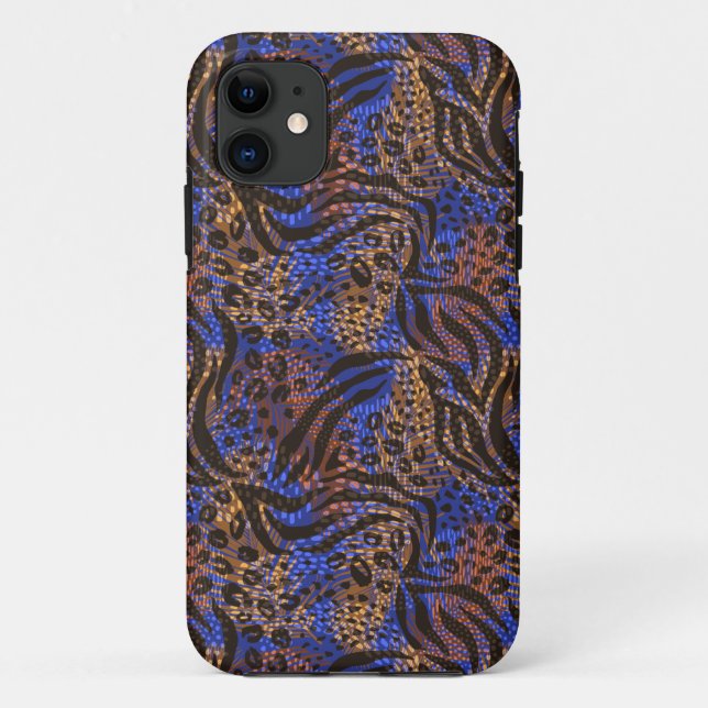 Luxurious Leopard and Zebra Print Pattern Case-Mate iPhone Case (Back)