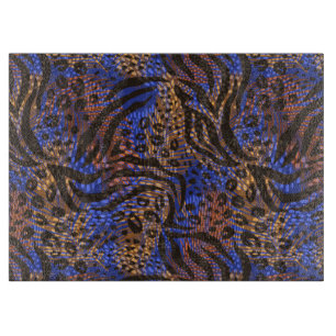 Luxurious Leopard and Zebra Print Pattern Cutting Board