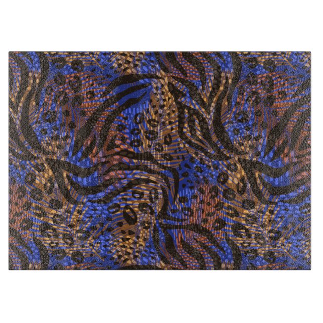 Luxurious Leopard and Zebra Print Pattern Cutting Board (Front)