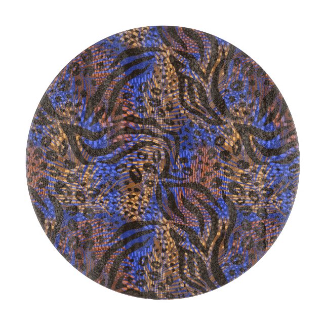 Luxurious Leopard and Zebra Print Pattern Cutting Board (Front)