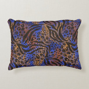 Luxurious Leopard and Zebra Print Pattern Decorative Cushion
