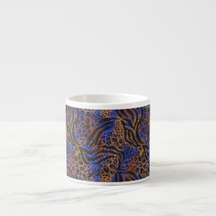 Luxurious Leopard and Zebra Print Pattern Espresso Cup