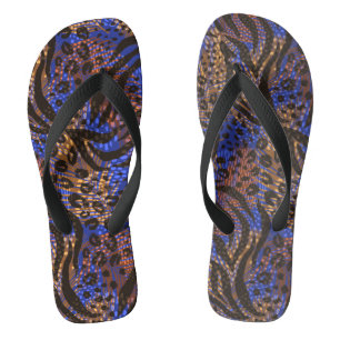 Luxurious Leopard and Zebra Print Pattern Flip Flops
