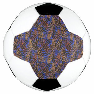 Luxurious Leopard and Zebra Print Pattern Football
