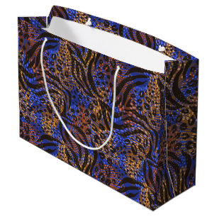 Luxurious Leopard and Zebra Print Pattern Large Gift Bag