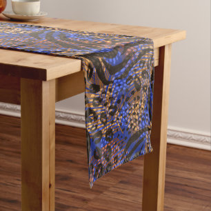 Luxurious Leopard and Zebra Print Pattern Medium Table Runner