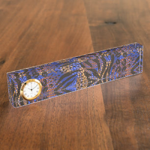 Luxurious Leopard and Zebra Print Pattern Nameplate