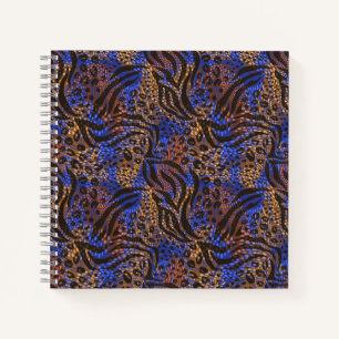 Luxurious Leopard and Zebra Print Pattern Notebook
