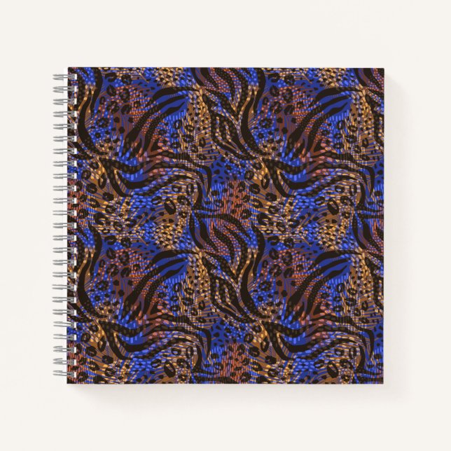 Luxurious Leopard and Zebra Print Pattern Notebook (Front)
