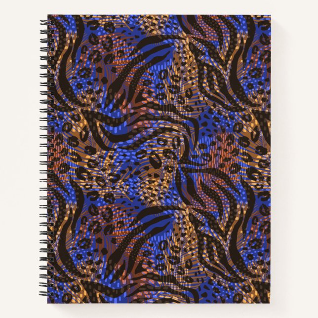 Luxurious Leopard and Zebra Print Pattern Notebook (Front)