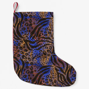 Luxurious Leopard and Zebra Print Pattern Small Christmas Stocking