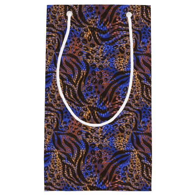 Luxurious Leopard and Zebra Print Pattern Small Gift Bag (Front)
