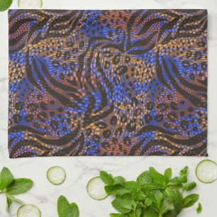 Luxurious Leopard and Zebra Print Pattern Tea Towel