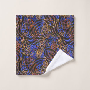 Luxurious Leopard and Zebra Print Pattern Wash Cloth