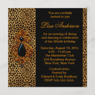 Luxurious Leopard Birthday Party Invitation
