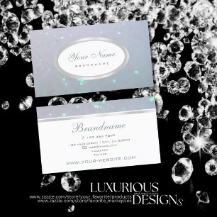 Luxurious Light Blue Sparkling Pearl Soft Glitter Business Card