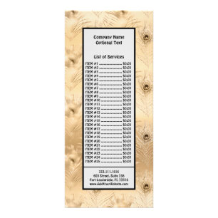 Luxurious Light Brown Peacock Feather Deluxe Rack Card