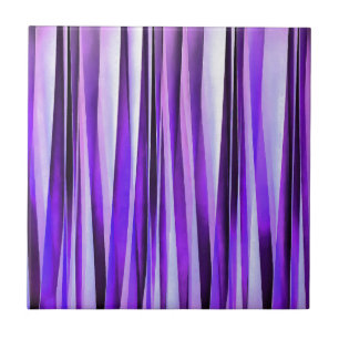 Luxurious Lilac, Purple and Silver Stripy Pattern Tile