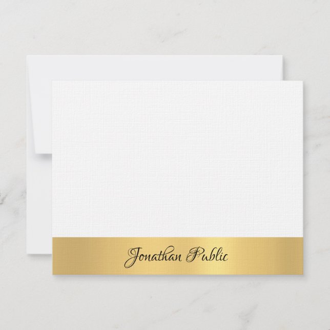Luxurious Linen Elegant Hand Script Template Gold (Front)