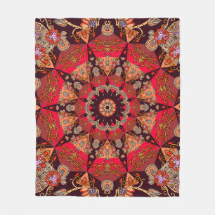 Luxurious mandala seamless, starry floral. fleece blanket