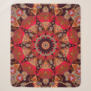 Luxurious mandala seamless, starry floral. sherpa blanket