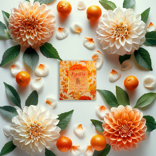 Luxurious Mandarin Floral Wedding Registry Enclosure Card
