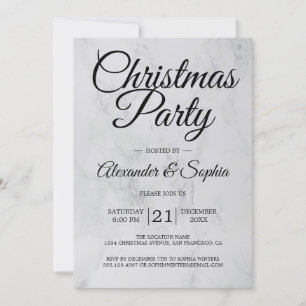 Luxurious Marble Christmas Party Invitation