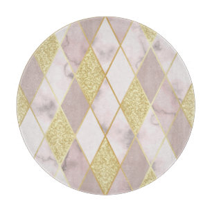 Luxurious Marble Golden Geometric Cutting Board