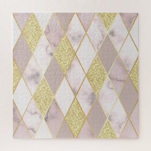 Luxurious Marble Golden Geometric Jigsaw Puzzle