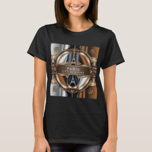 Luxurious Metallic Design - Paris Eiffel Tower Art T-Shirt