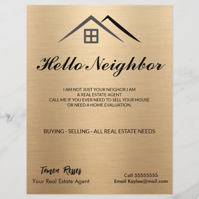 Luxurious Metallic Gold  Flyer (Front)