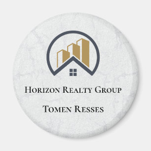 Luxurious Metallic Gold Real Estate Magnet