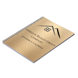 Luxurious Metallic Gold Real Estate Notebook