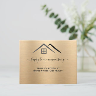 Luxurious Metallic Gold Real Estate Postcard