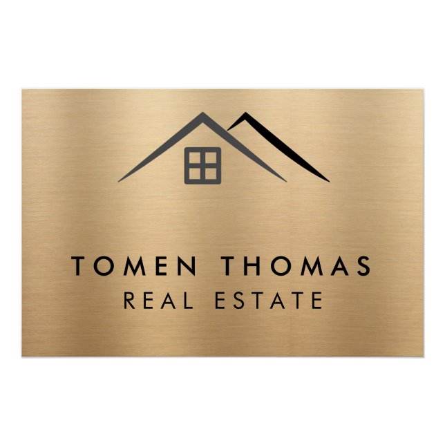 Luxurious Metallic Gold Real Estate Poster (Front)