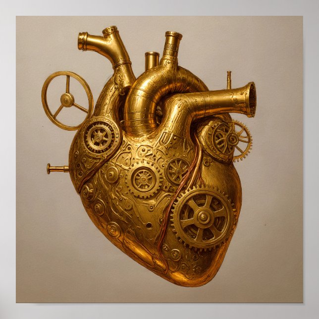 Luxurious Metallic Texture: Polished Brass Poster (Front)