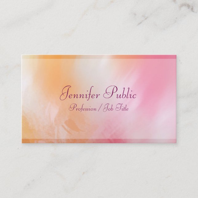 Luxurious Modern Abstract Art Trendy Colourful Chi Business Card (Front)