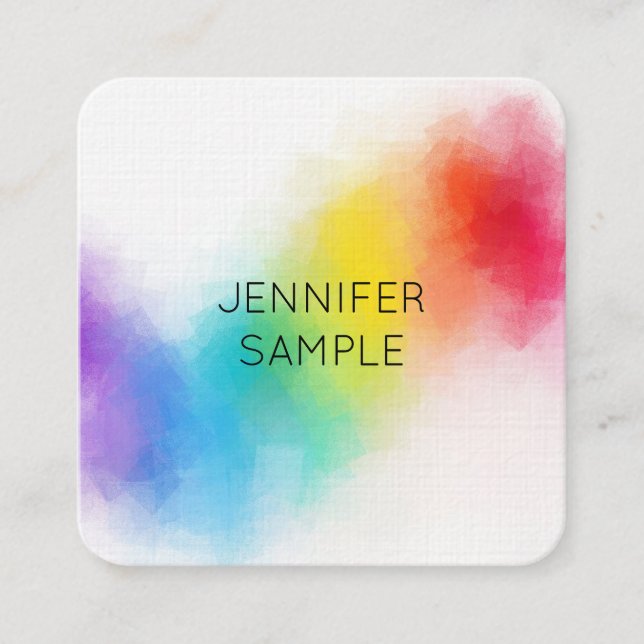 Luxurious Modern Colourful Elegant Professional Square Business Card (Front)