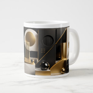 Luxurious Modern Composition: Gold, Black Gift Large Coffee Mug