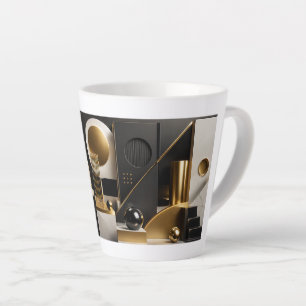 Luxurious Modern Composition: Gold, Black Gift Latte Mug