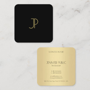 Luxurious Modern Elegant Gold Monogram Template Square Business Card