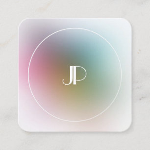 Luxurious Modern Elegant Gold Monogram Template Square Business Card