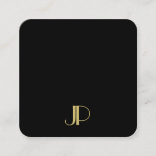 Luxurious Modern Elegant Gold Monogram Template Square Business Card