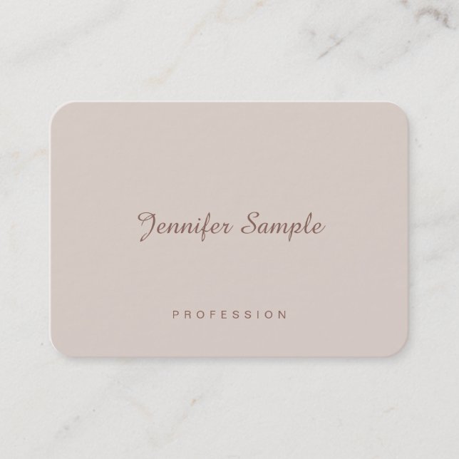 Luxurious Modern Elegant Script Minimalist Plain Business Card (Front)