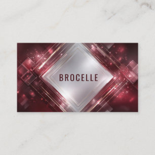 Luxurious Modern Geometric Burgundy & Rose Gold Business Card